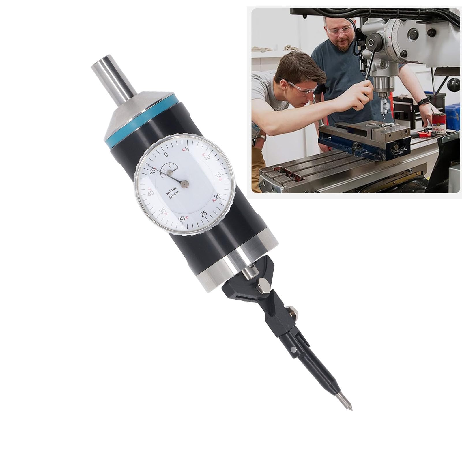 Indicatore di Centraggio Indicatore di Centraggio Coassiale Industriale in Lega di Alluminio 0-3 Mm per Fresatrice