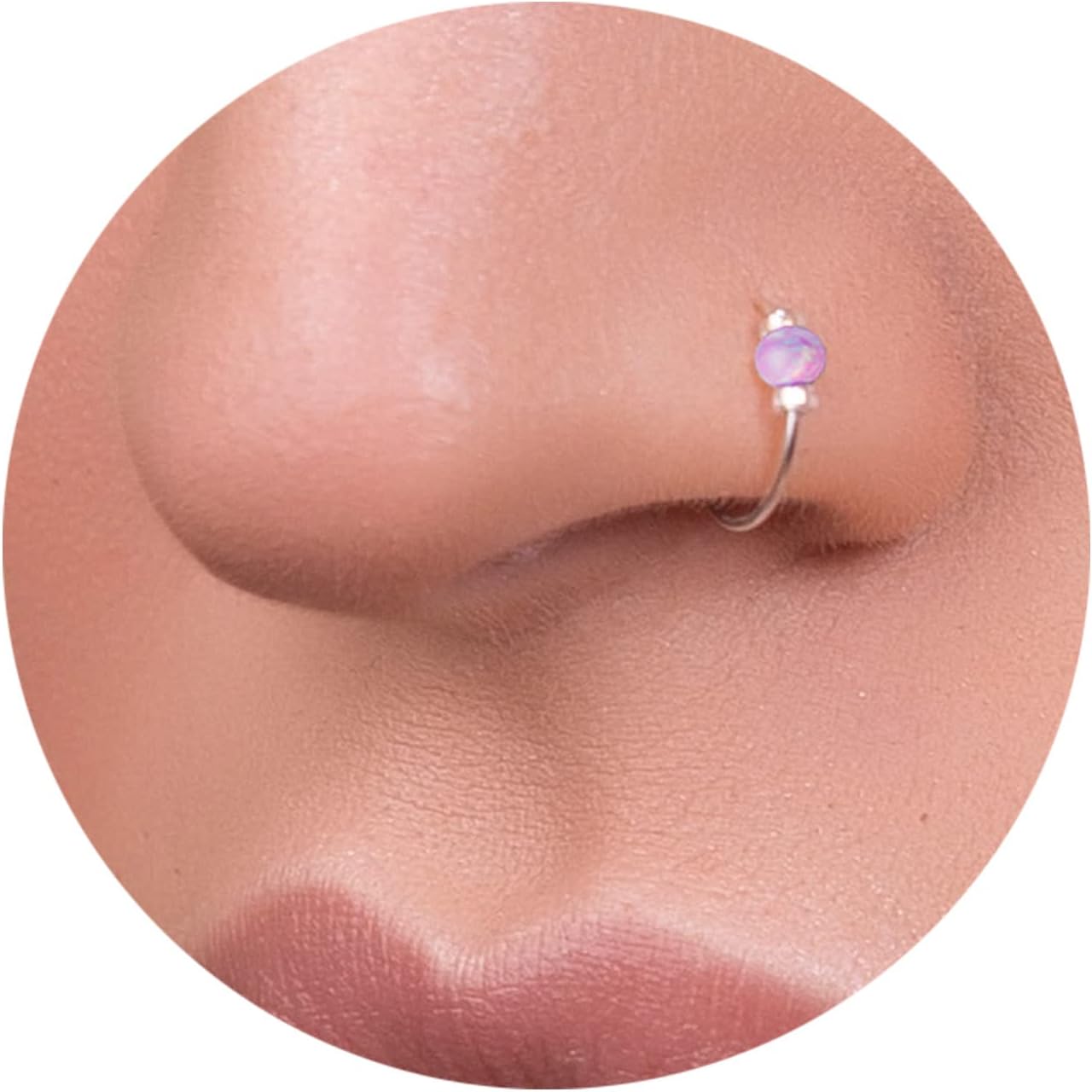 Jolliz Opal Nose Rings Hoops – 24 Gauge Classic Design, Elegant Nose Rings for Women & hypoallergenic Nose Piercings Jewelry Perfect for Any Occasion with Comfortable Fit