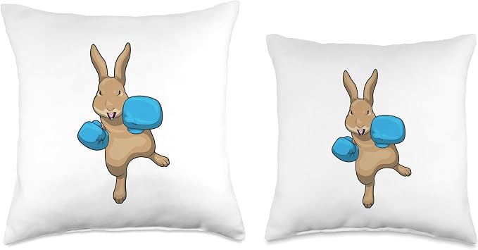 Rabbit Boxer Boxing gloves Boxing Throw Pillow
