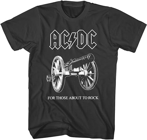 ACDC Hard Rock Band Music Group About to Rock Album - Camiseta para adultos, Negro -