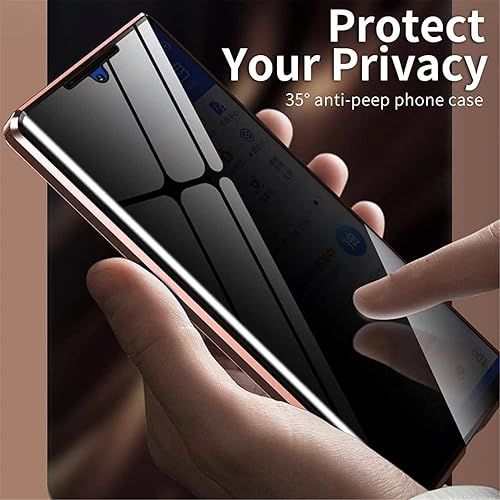 Miniatura 3 de Funda magnética de privacidad para Samsung Galaxy Note 9, carcasa de vidrio templado antiespías, frontal y trasera, vidrio templado 9H, protector de