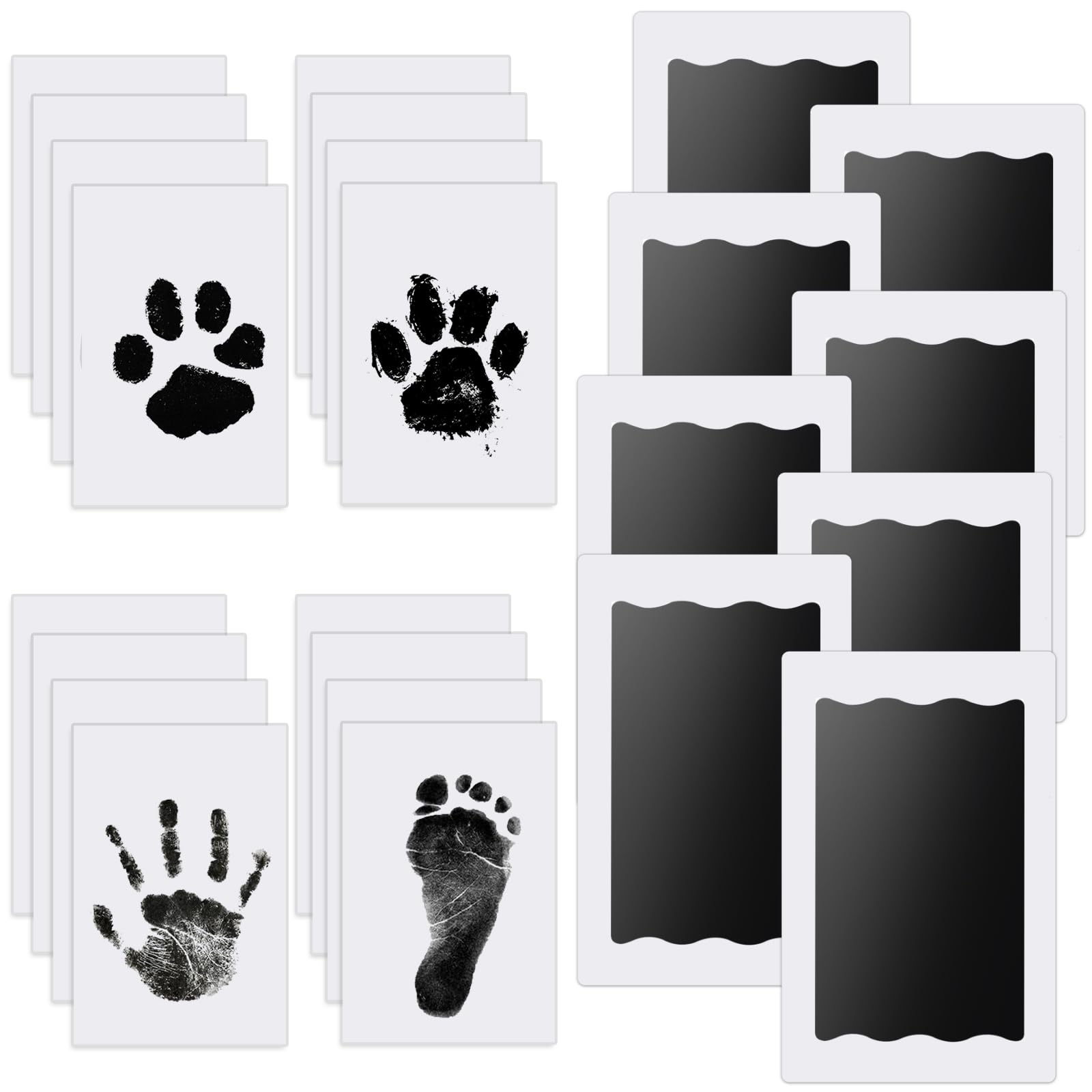 Nabance Inkless Hand & Footprint Kit, 8 Baby Inkless Print Pads, 16 Imprint Cards, Dog Paw Print Kit