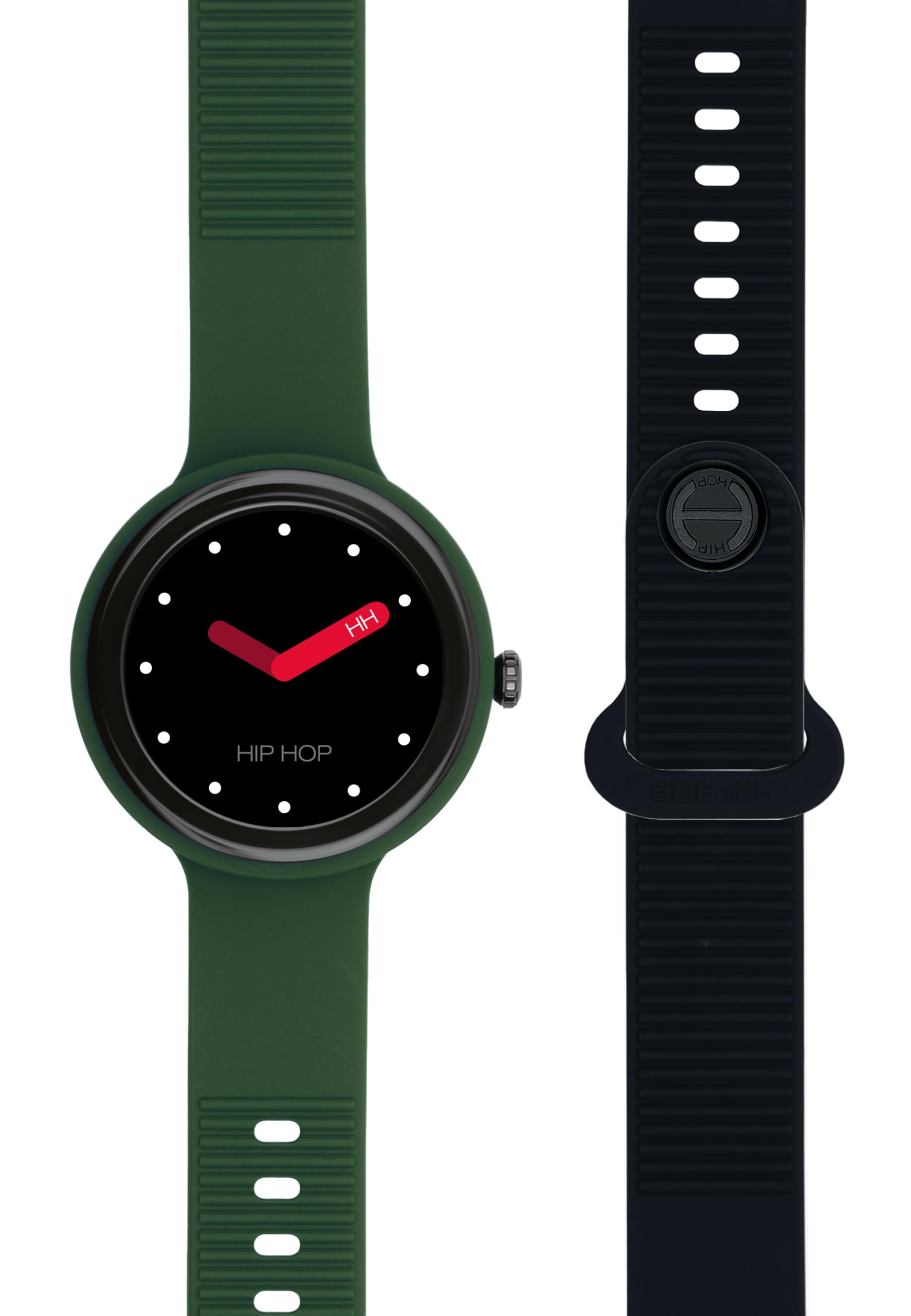 HIP HOP Orologio DONNA HERO.NEXT quadrante MONO-COLORE NERO movimento SMARTWATCH SMARTMODULE e CINTURINO SILICONE VERDE, NERO HWU1198