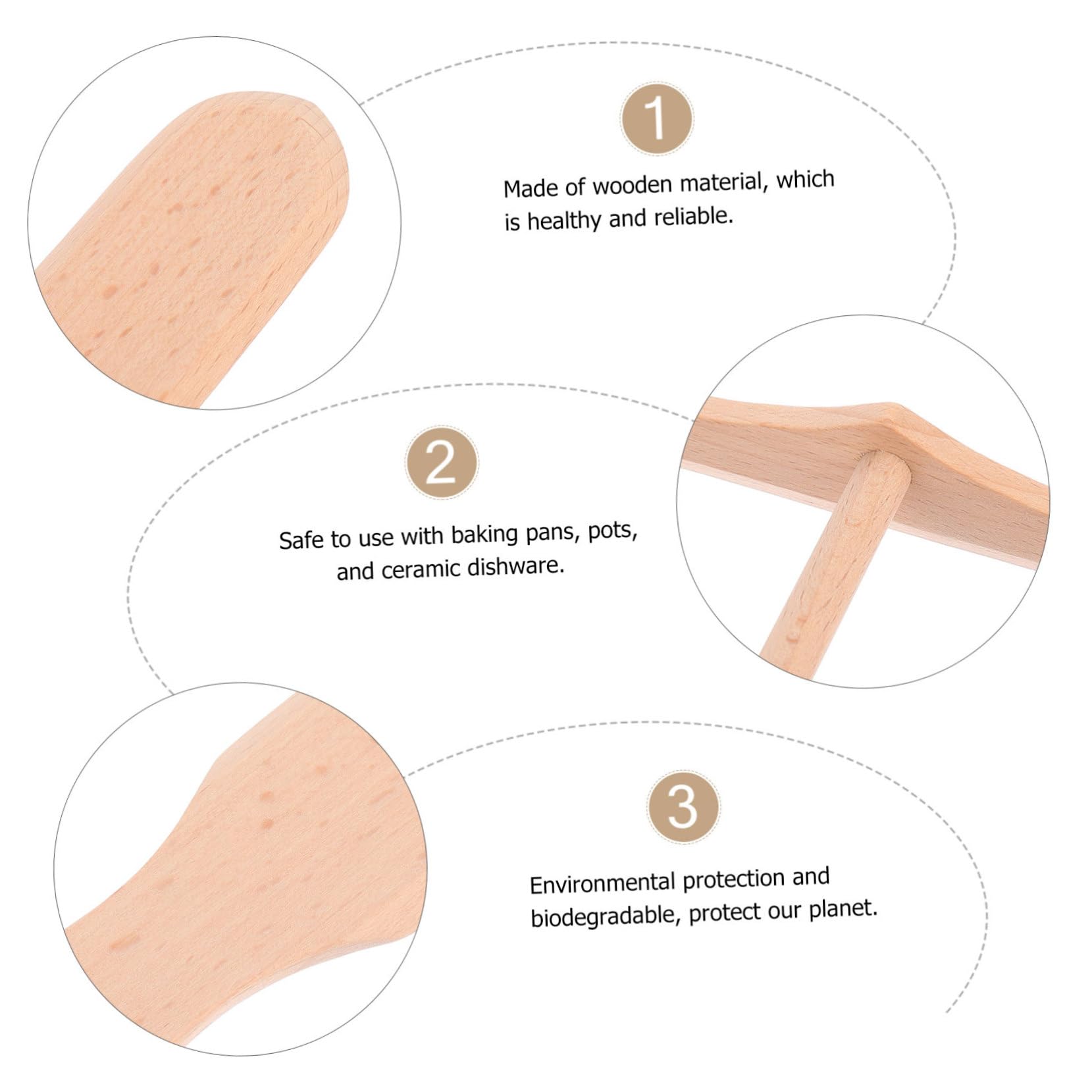 KICHOUSE 4Pcs Wooden Pancake Spreading Tools Omelette Rakes for Cooking Crepe Utensils Comfortable Kitchen Use Natural Spatula Kit