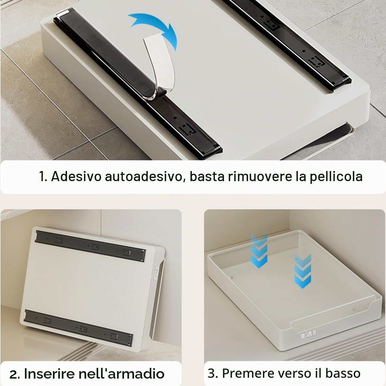 43 cm x 30 cm x 7 cmCassetti Estraibili per Cucina Cassetto Telescopico Organizzatore Cassetto Telescopico Cucina non è Necessario Forare e Inchiodare Necessario Incollare Cassetto