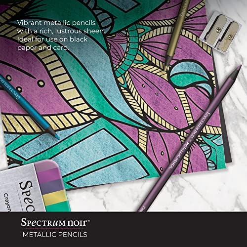 Spectrum Noir Metallic Art Sketching Drawing Colouring Pencils, Multicolours, Pack of 12, Wood, 12 Count (Pack of 1)