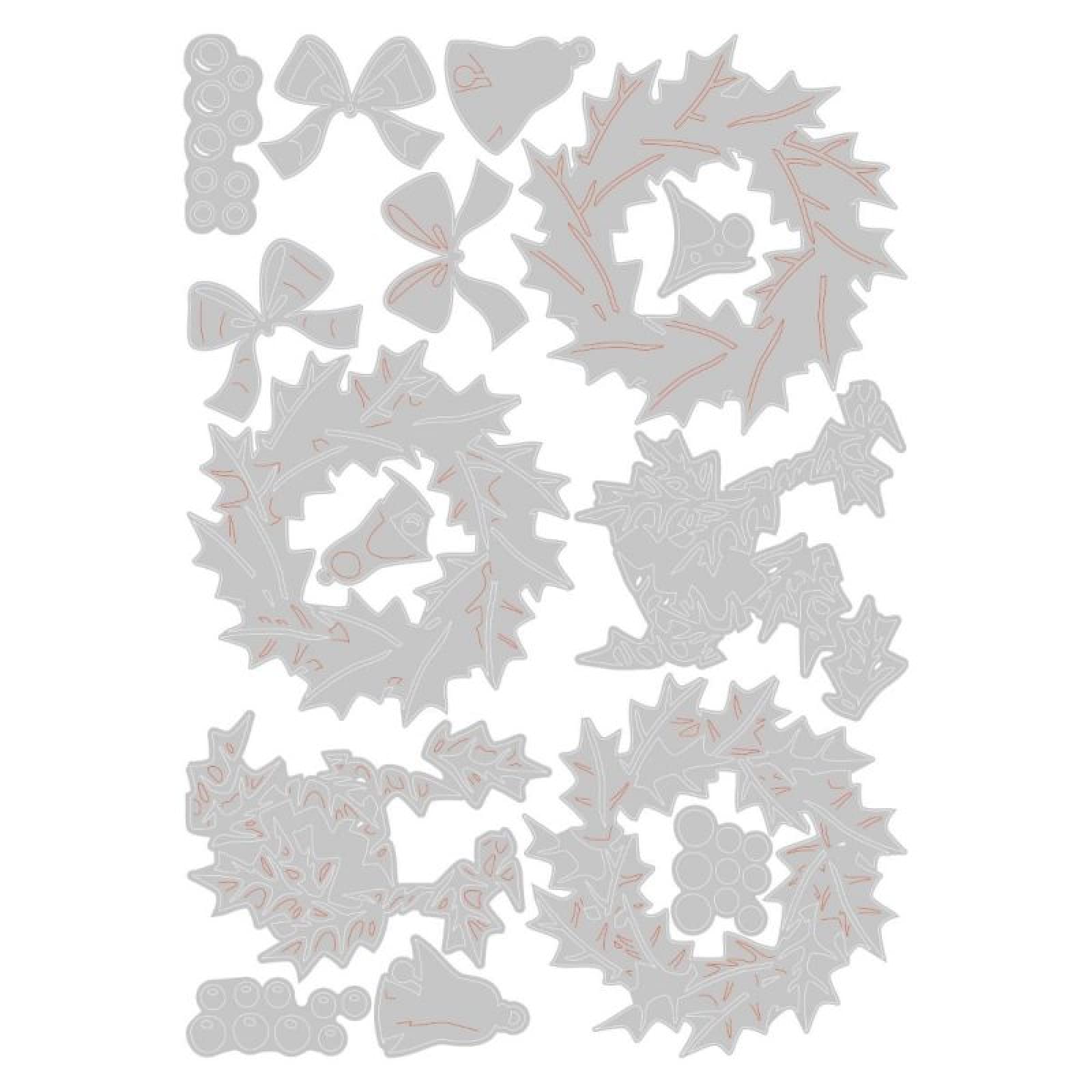 Merry and Bright Happy Holidays Christmas Joy Bell Wreath Muérdago 4 Piezas Troqueles de Corte de Metal para Bricolaje Scrapbooking Embossing Crafts Tarjetas Álbum de Regalo