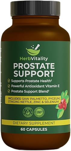 Suplemento de apoyo para la próstata para hombres Saw Palmetto, Beta-Sitosterol, Pygeum, ortiga, zinc y selenio Apoya el flujo urinario, la salud