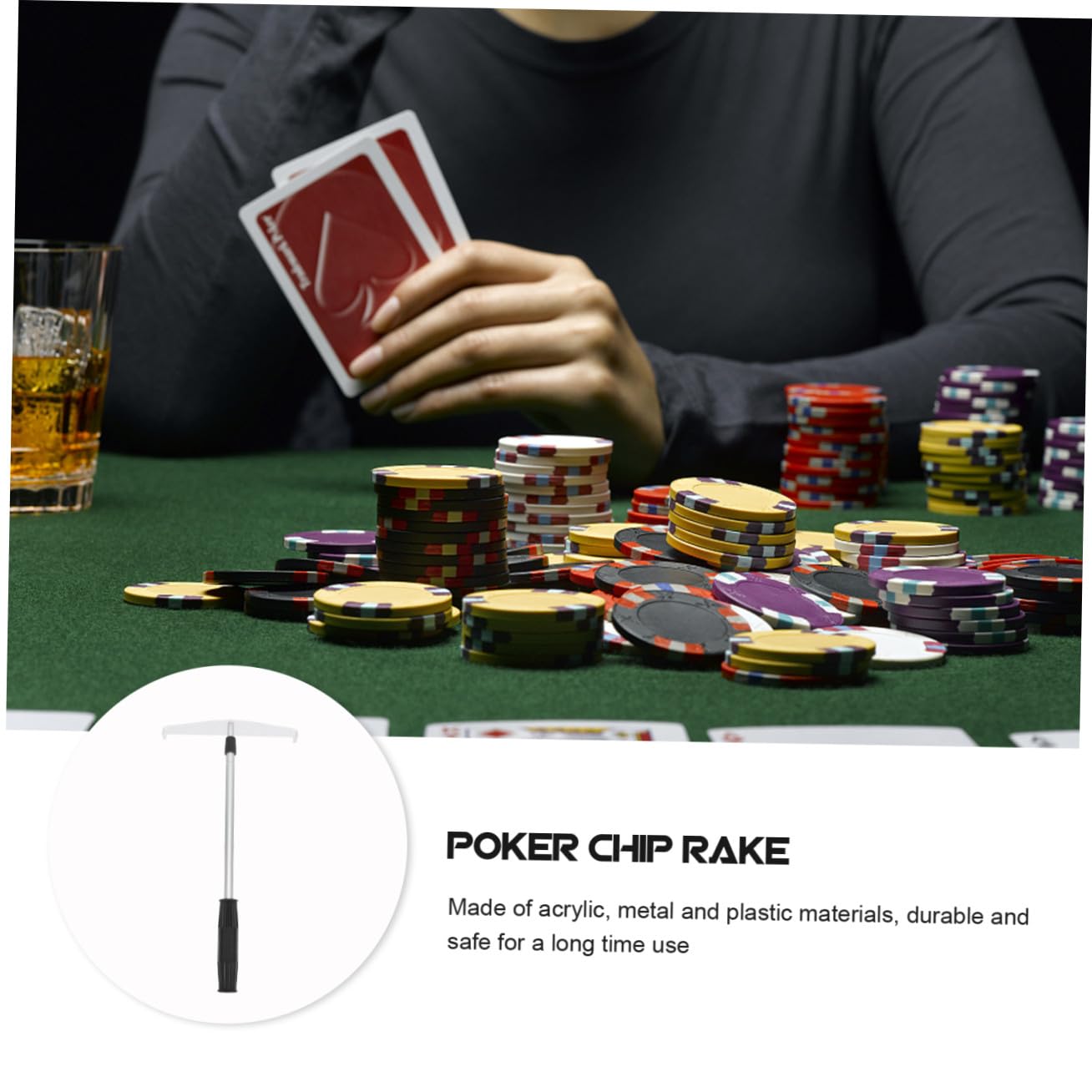 VICASKY Rastrello Per Fiches Da Poker Rastrello Telescopico Per Fiches Da Poker Accessori Per Giochi Da Tavolo