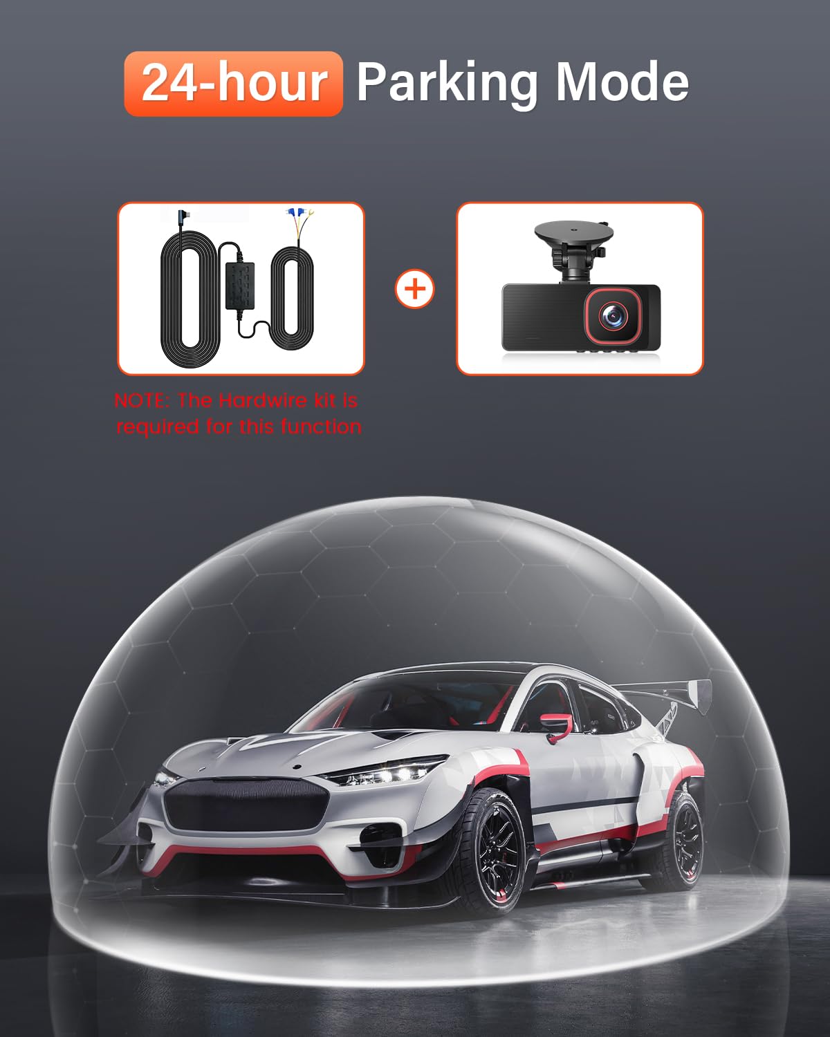 Bestsee Dashcam 1080P - Cámara de salpicadero para coche (2,35", pantalla IPS, tarjeta SD de 64 GB, vigilancia de aparcamiento 24H, visión nocturna WDR, sensor G, grabación en bucle, ángulo de visión