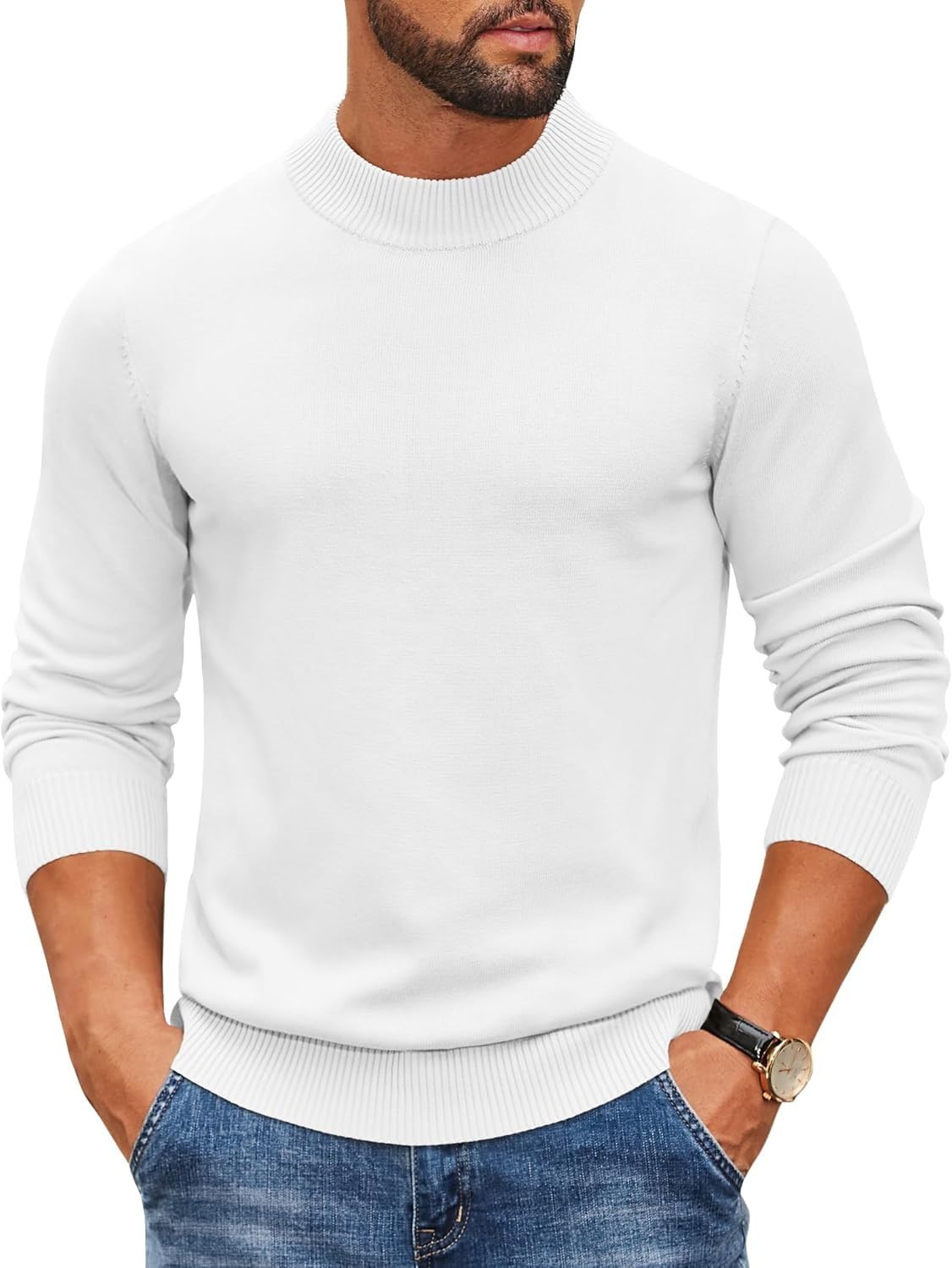 denimholic Men's Knitted Slim Fit Winter Wear High Neck Cotton Sweater-picture-23
