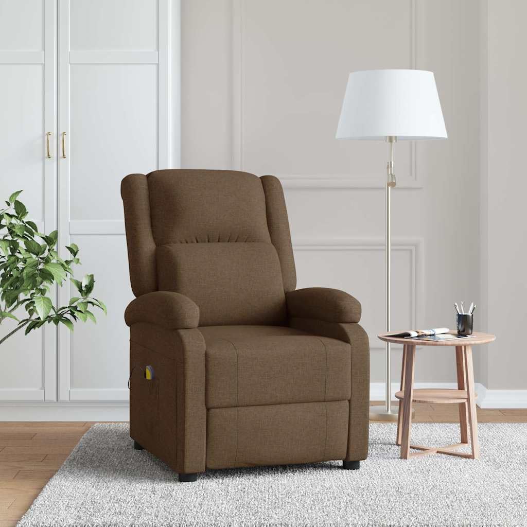 Massagesessel Braun aus Stoff