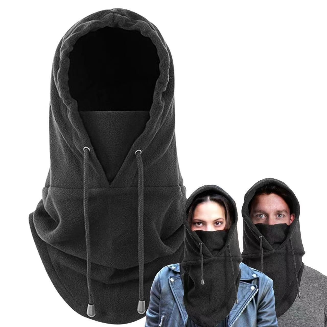 inedit Cagoule Polaire Hiver Multifonction - Bonnet Echarpe Cache Cou Thermique Homme Femme - Vêtement pour Grand Froid - Accessoire Ski Protections de Tête et Visage
