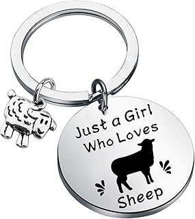 Sheep Lover Gift Just a Girl Who Loves Sheep Keychain Sheep Jewelry Gift for Sheep Farmer Sheep Herder Sheep Owner