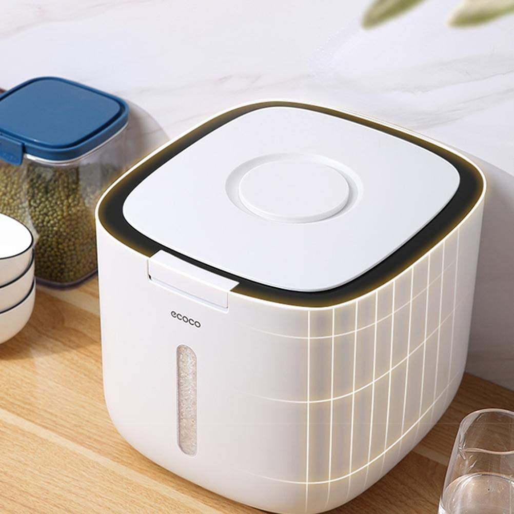 Hidyliu Contenitore per la Conservazione degli Alimenti Dispenser di Riso Elegante e Sigillato a Prova di Insetti per la di Famiglia Opzioni da 5 Kg e 10 Kg (nera #19)
