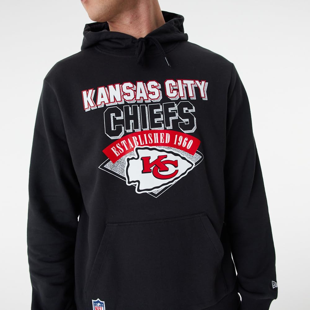 New Era NFL Team Graphic Hoody Kanchi Blkwhi Kansas City Chiefs Sudadera con Capucha Hombre