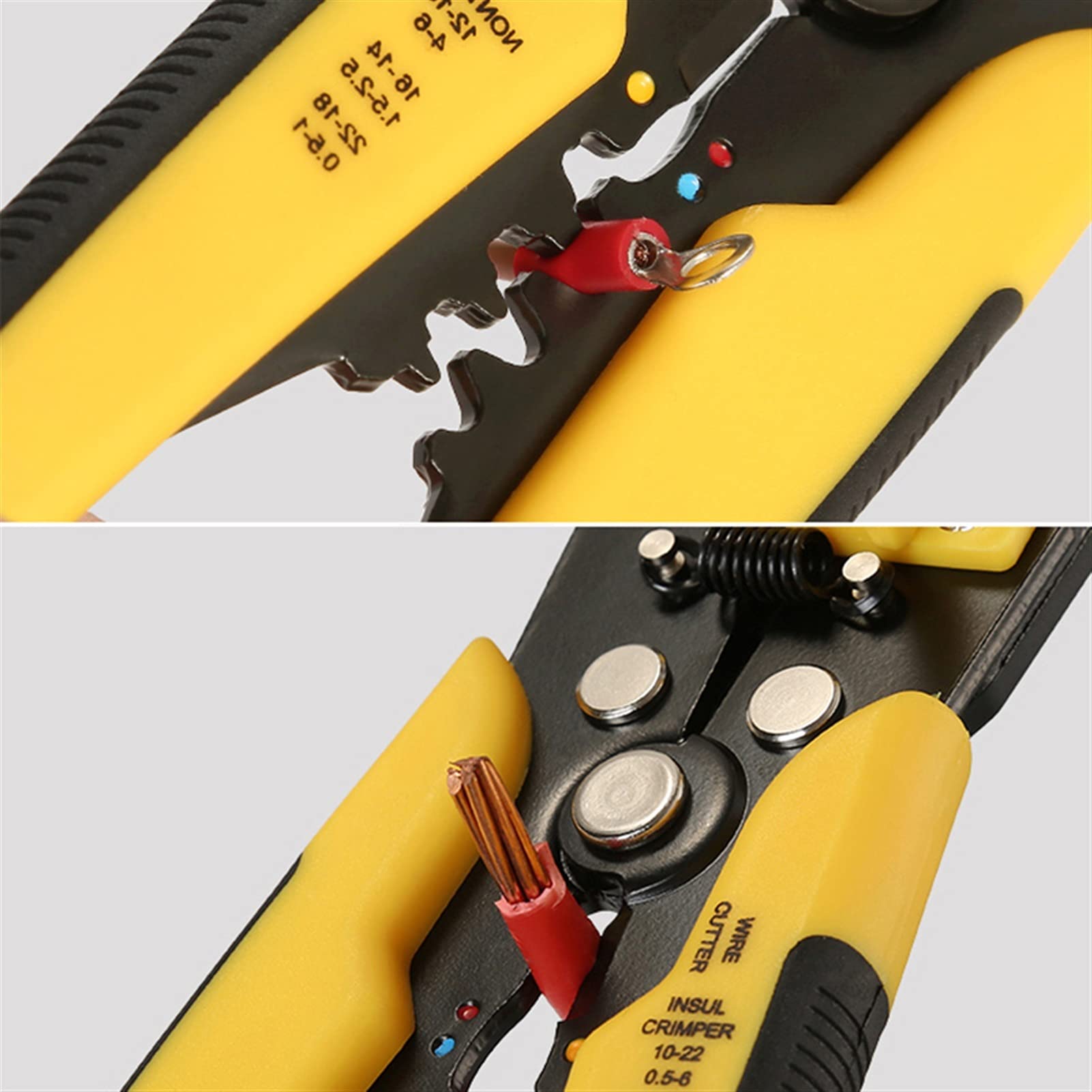 Terminal Multifonctionnel Automatique de la Pince à découper en Pince Terminal Multifonctionnel Automatique 0,2-6mm Outils de décapage(Giallo)