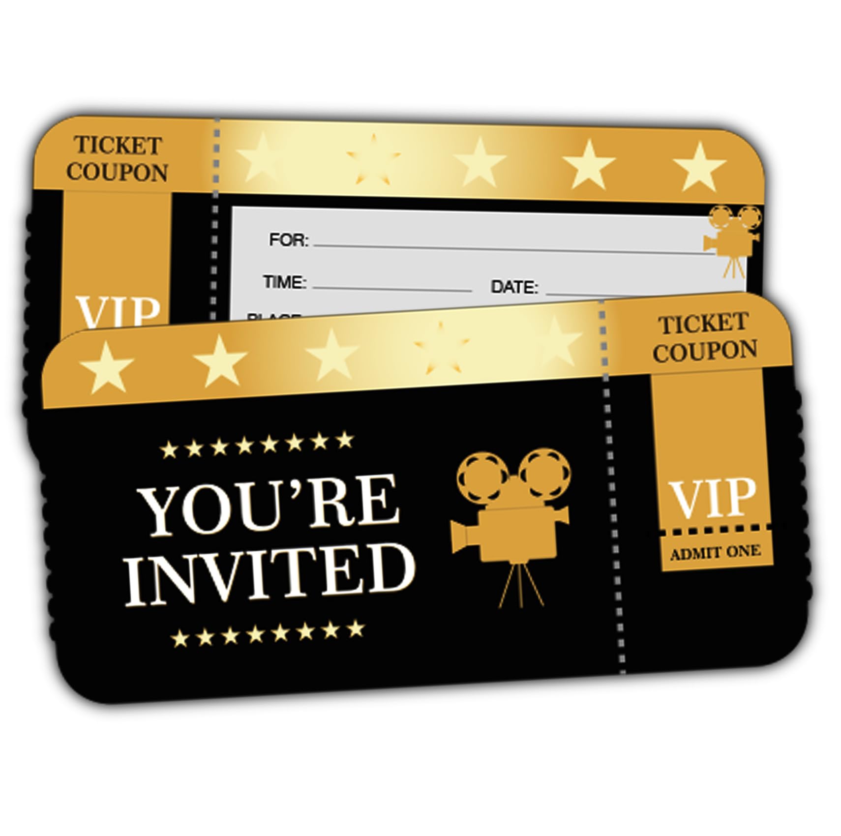Movie Birthday Party Invitation for Girls Boys, Kids VIP Birthday Party Supplies, 30 Cards With 30 Envelopes