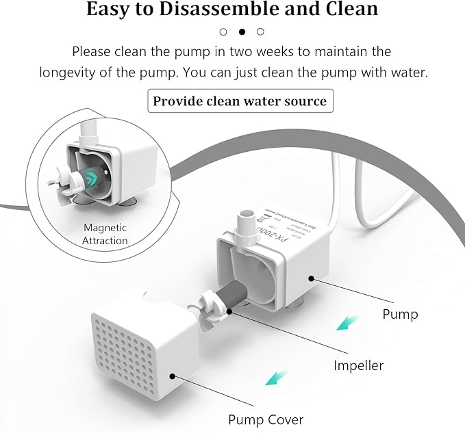 Bomba para Fuente de Agua para Gatos BOODIDI miniatura 3