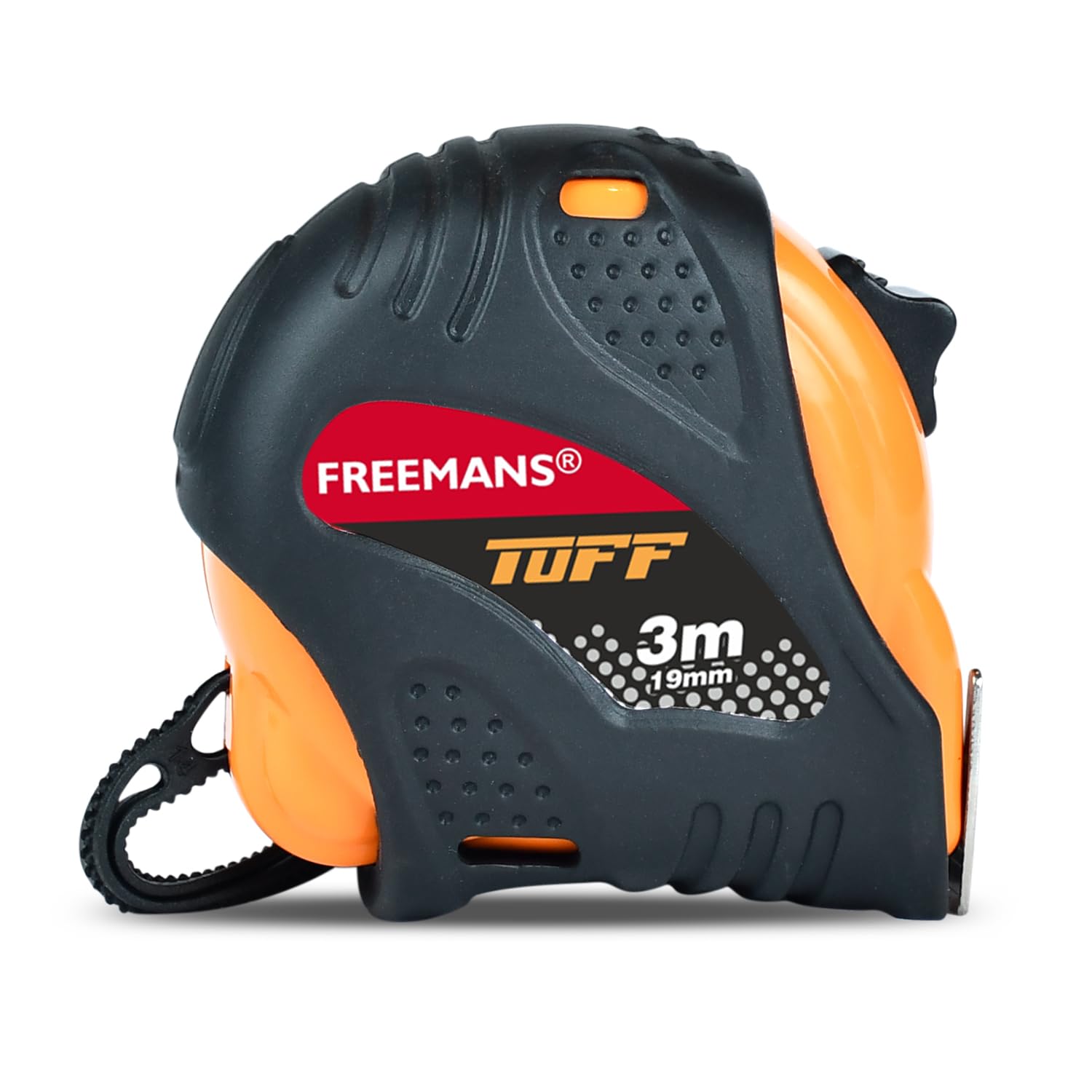 FREEMANS TUFF 3m:19mm Steel Inchi Measuring Tape with a Non Slip Rubber covered ABS case, Double-sided Printing and Belt Clip-image-10