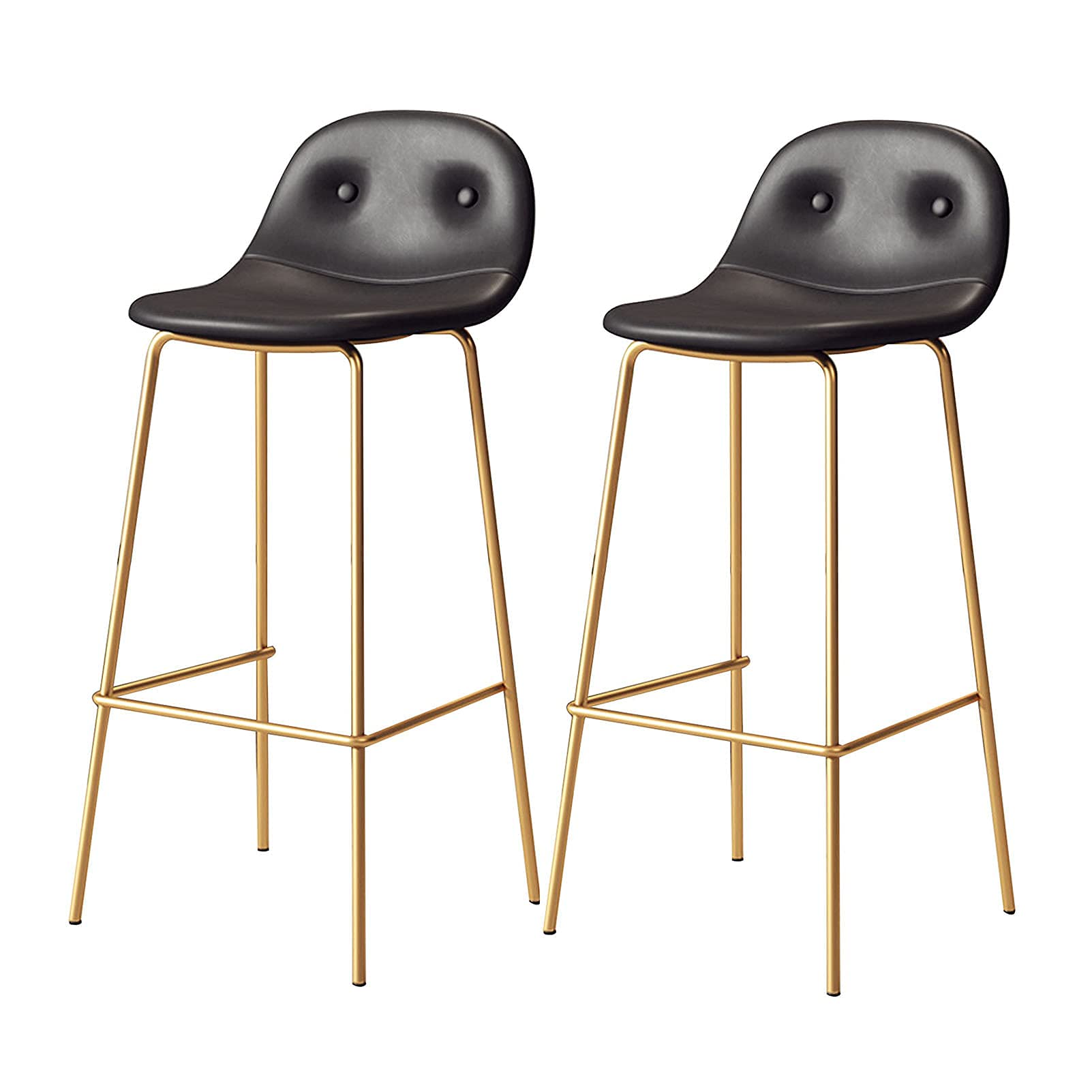 Tabourets de bar design industriel en métal noir et coussins PU MU