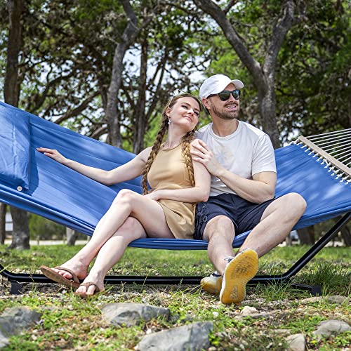 Image of SUNCREAT Extra Large Hammocks for Outside, Heavy Duty Hammocks with Stands Included, Navy
