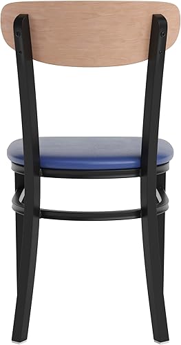 Miniatura 96 de Flash Furniture Wright - Silla de comedor de grado comercial, asiento de madera maciza con acabado de nogal y respaldo de boomerang, 500 libras de