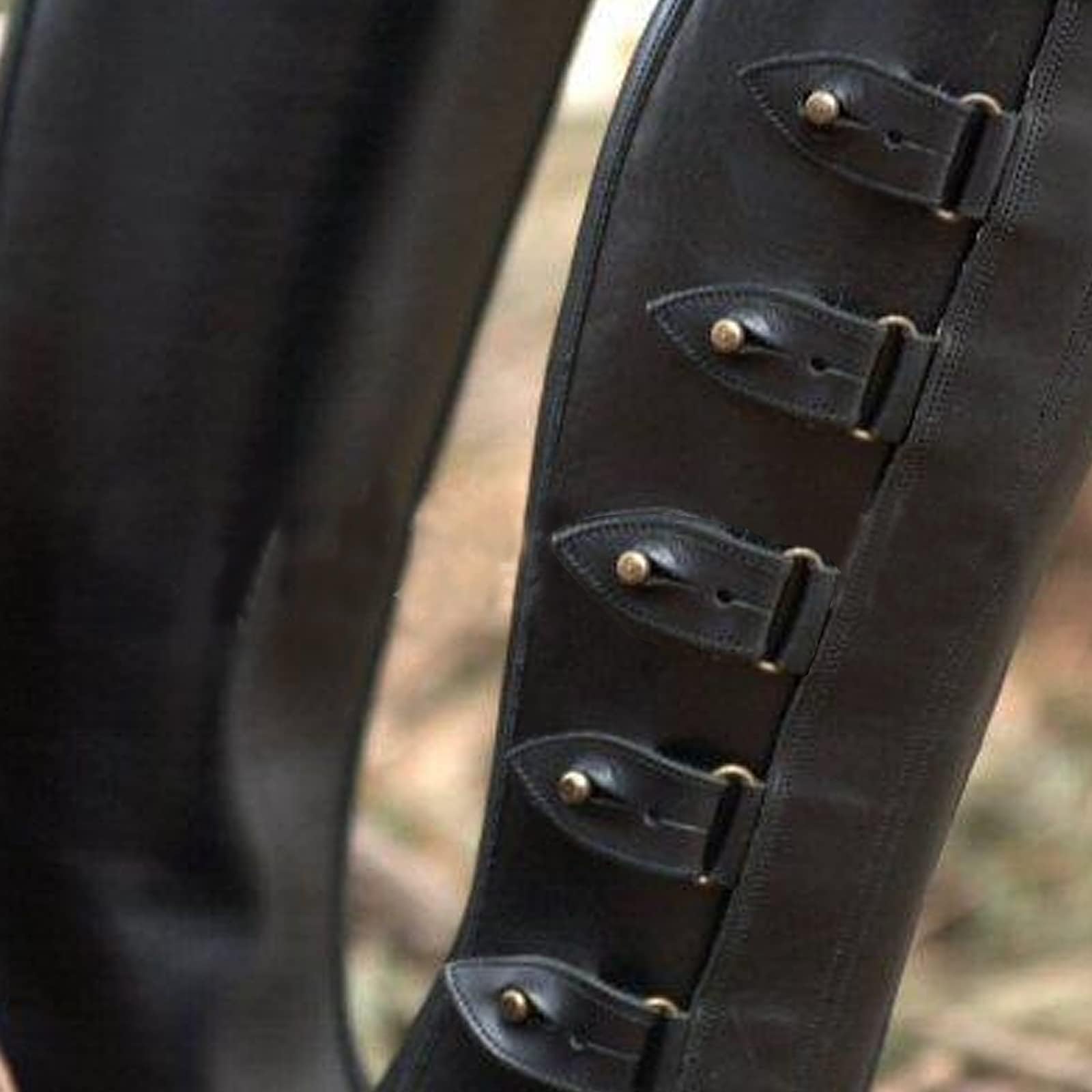 Copristivali medievali, Ghette da pirata per stivali uomo donna, Ghette per stivali medievali, Costume medievale uomo, Accessorio steampunk per costumi di carnevale cosplay, Cavaliere, Guerriero, Nero