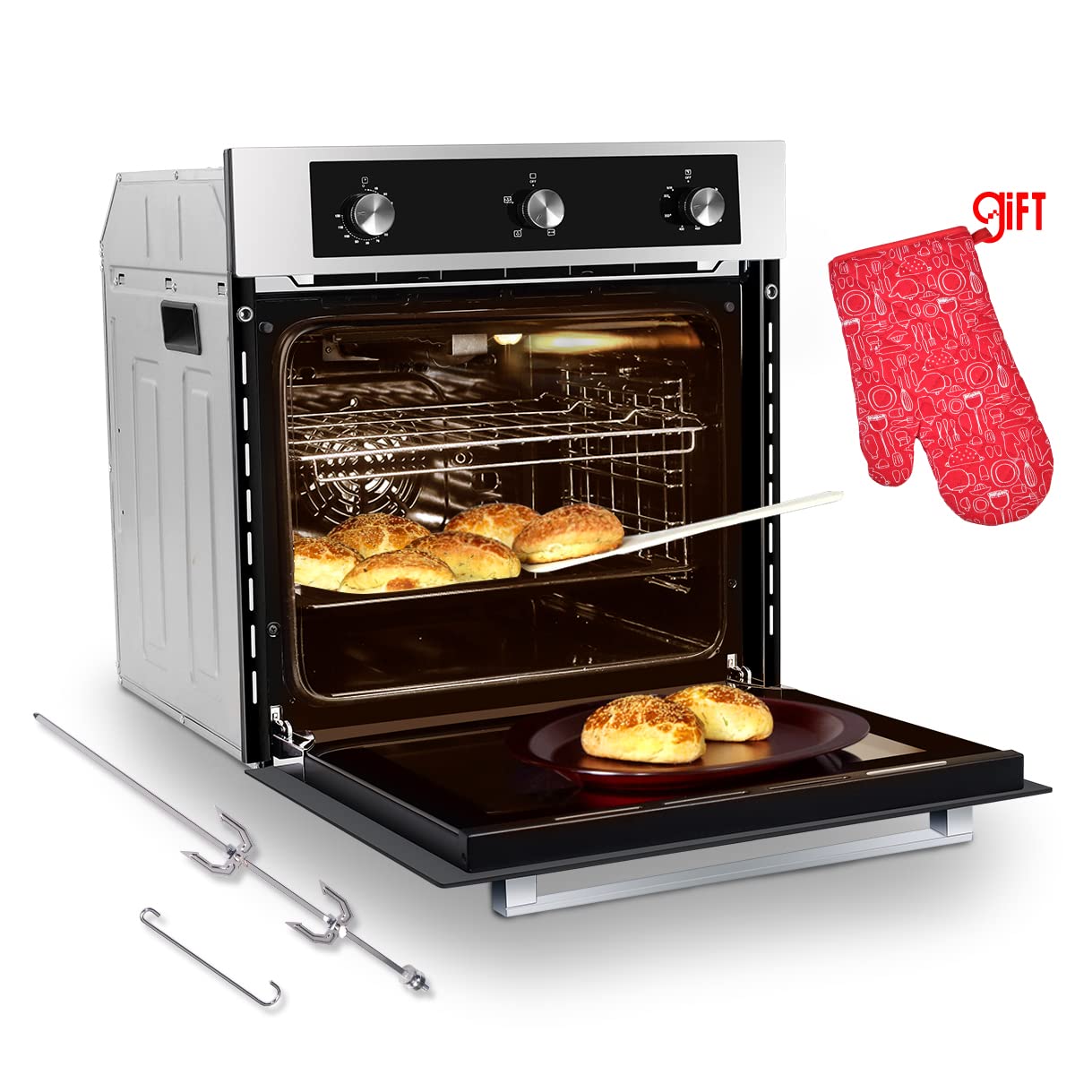 Buy 24" Propane Wall Oven, GASLAND Chef GS606MSLP Builtin Single Gas