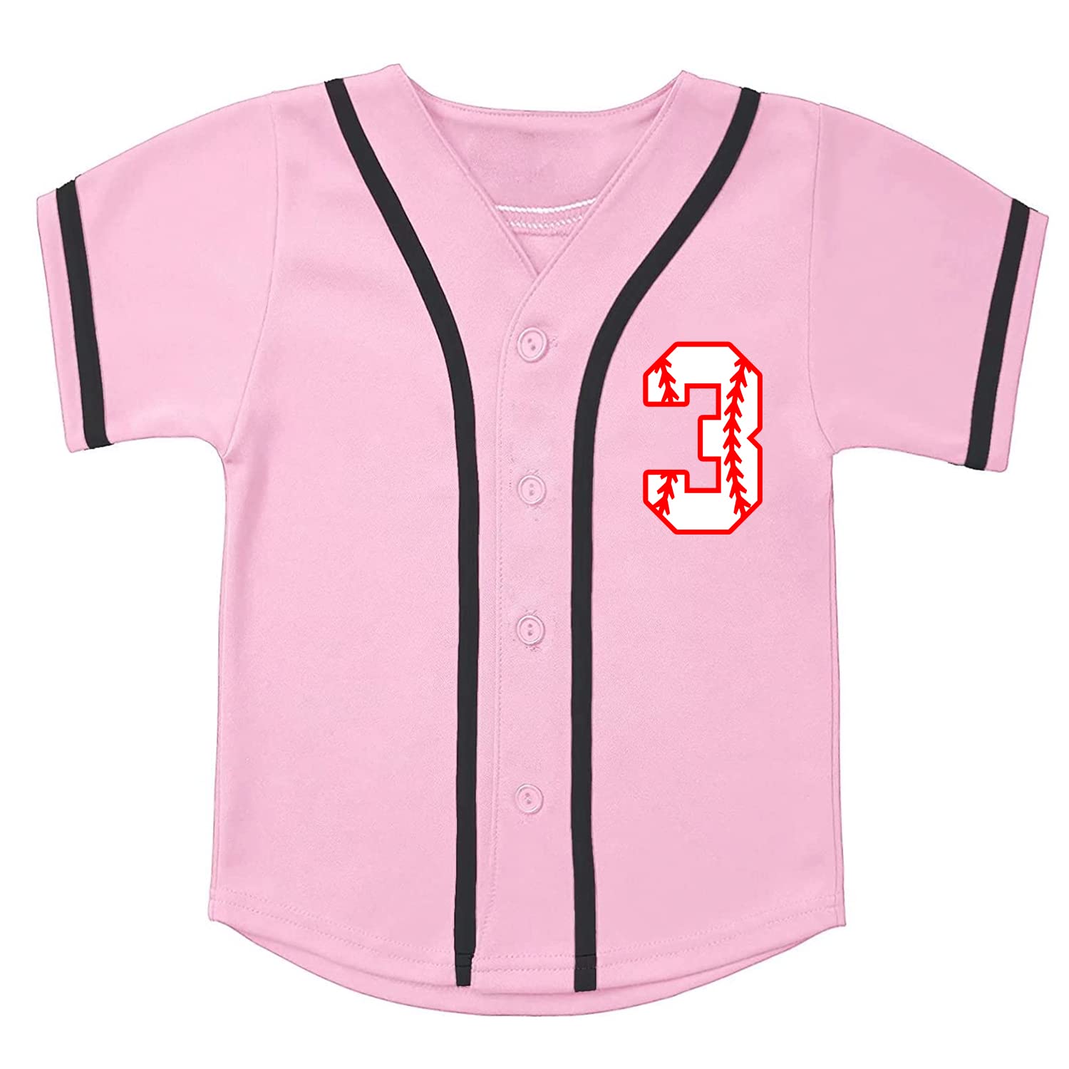 Kids Baseball Jersey and Socks 2pcs Set of Toddle Softball Shirt Boys and Girls 2-4 Years Old Birthday Outfit (Pink-3,4T,4 Years)