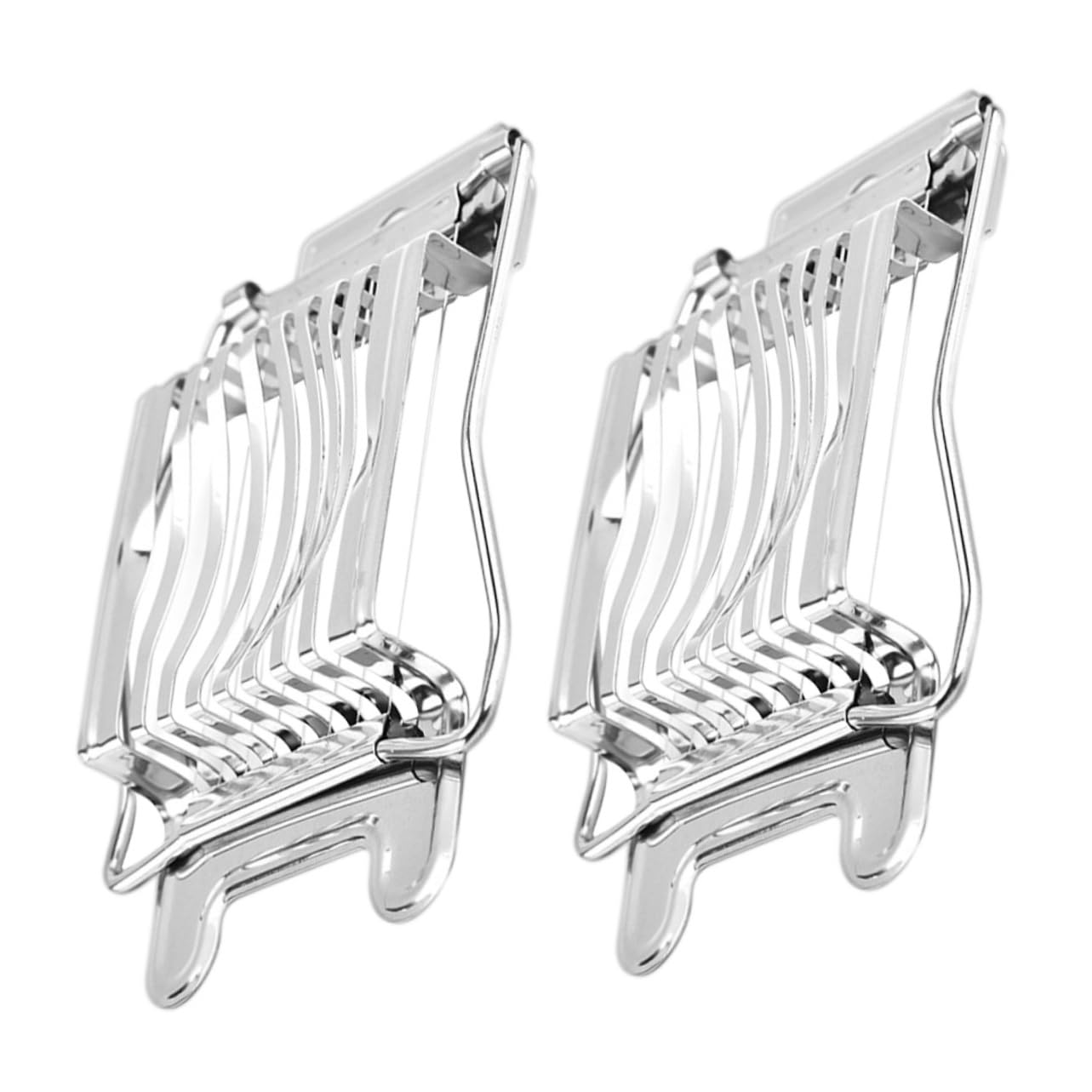PRETYZOOM 2Pcs Stainless Steel Egg Slicer Heavy Duty Kitchen Tool for Boiled Eggs Soft Fruits Vegetables Wire Cutter for Uniform Slices Kitchen Gadget