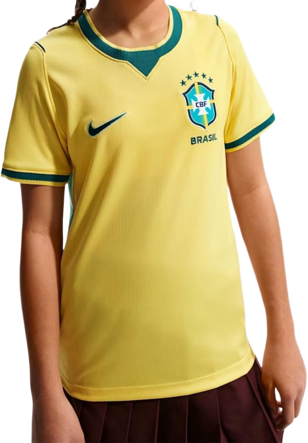 Nike Brazil National Team Dri-Fit Stadium Away T-Shirt Unisex - Bambini e Ragazzi (Pacco da 1)