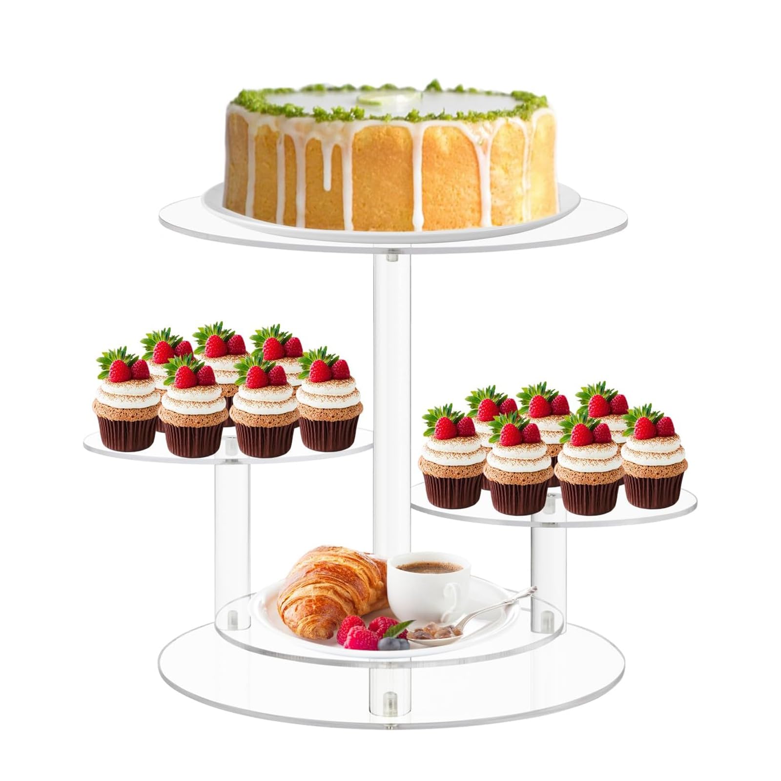 KIXZSAZ Elegant Clear Macaron Tower Premium Cake Stand Holds 50 Cupcakes While Showcasing Desserts At Any Celebration Only Which