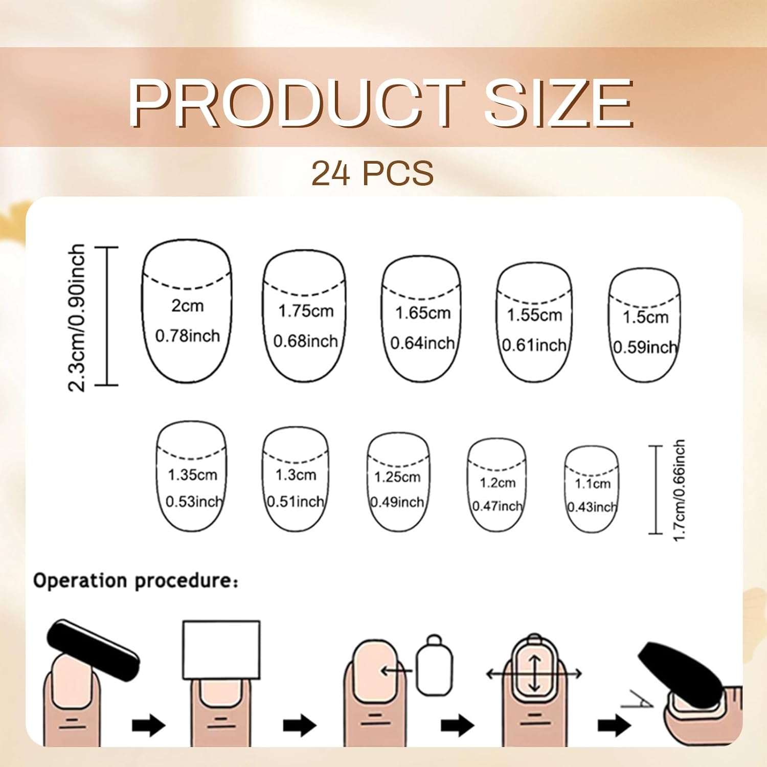 GlamRays Pack of 24 Short Oval Baby Blue Flowers with Glitter Lace Press on Nails Acrylic Fake Nails Summer Nails for Women and Girls for Daily Work and Party