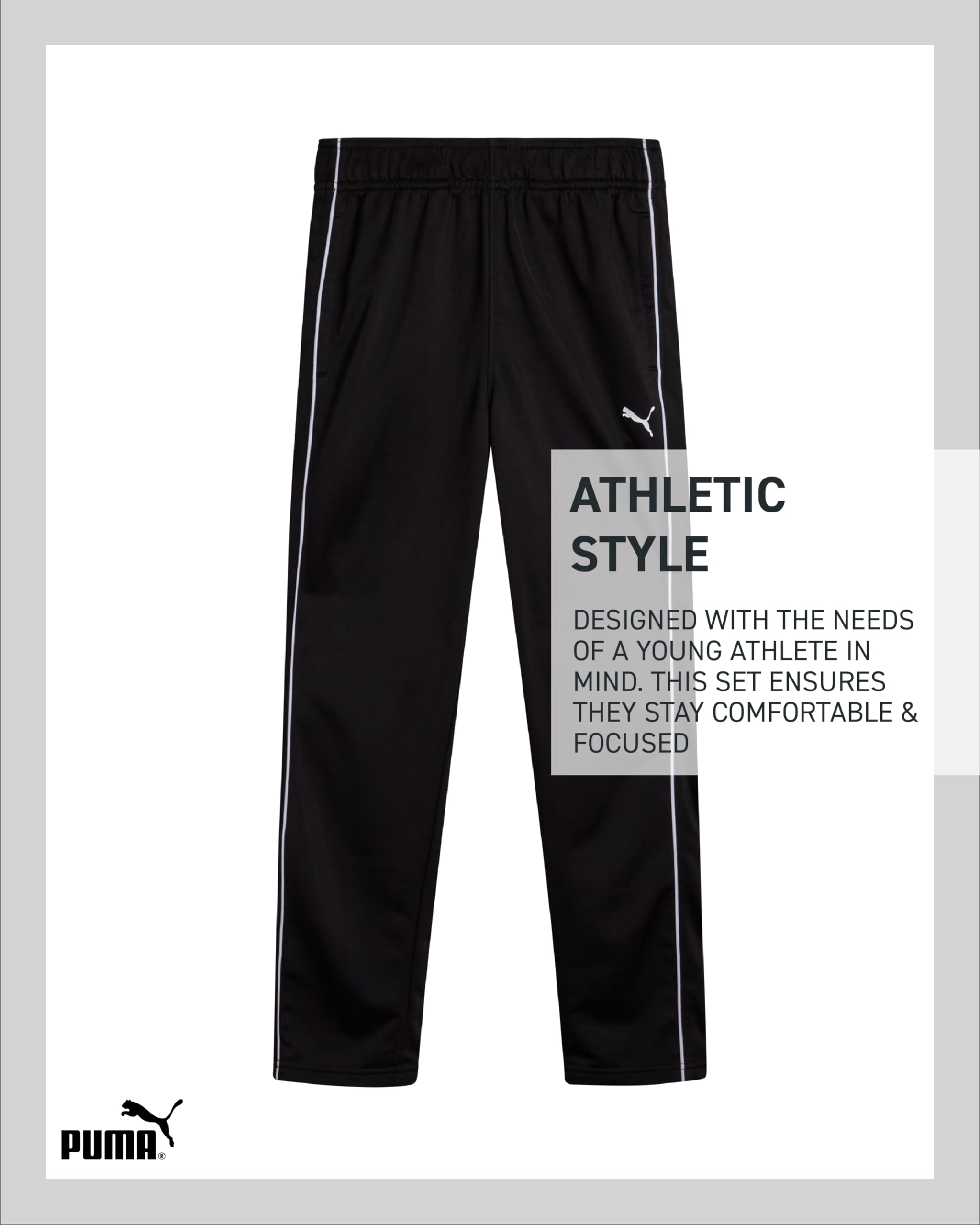 PUMA Set di 2 pantaloni da ragazzo, giacca sportiva con cerniera, felpa e pantaloni da jogging attivi, set sportivo per ragazzi (8-16)