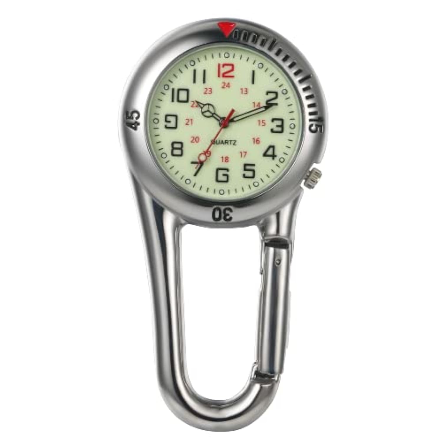 Ibohevo Men Clip on Watch: Glow in The Dark Nurses Carabiner Watches Waterproof Women Backpack Fob Watch for Outdoor Sports