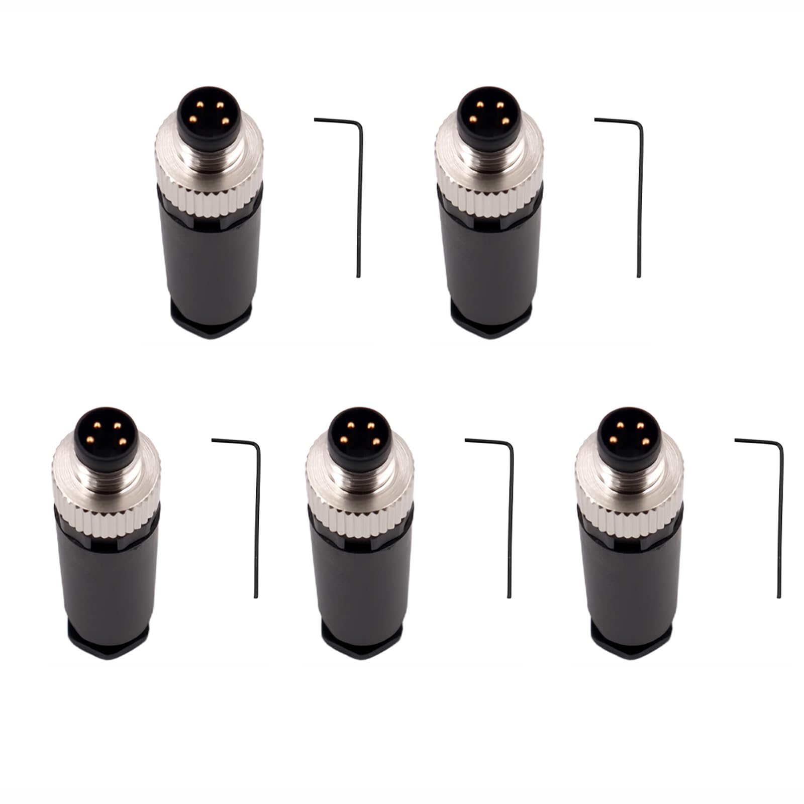 Amazon.com: 5PCS M8 4 Pin Connector Field Wireable A Coding