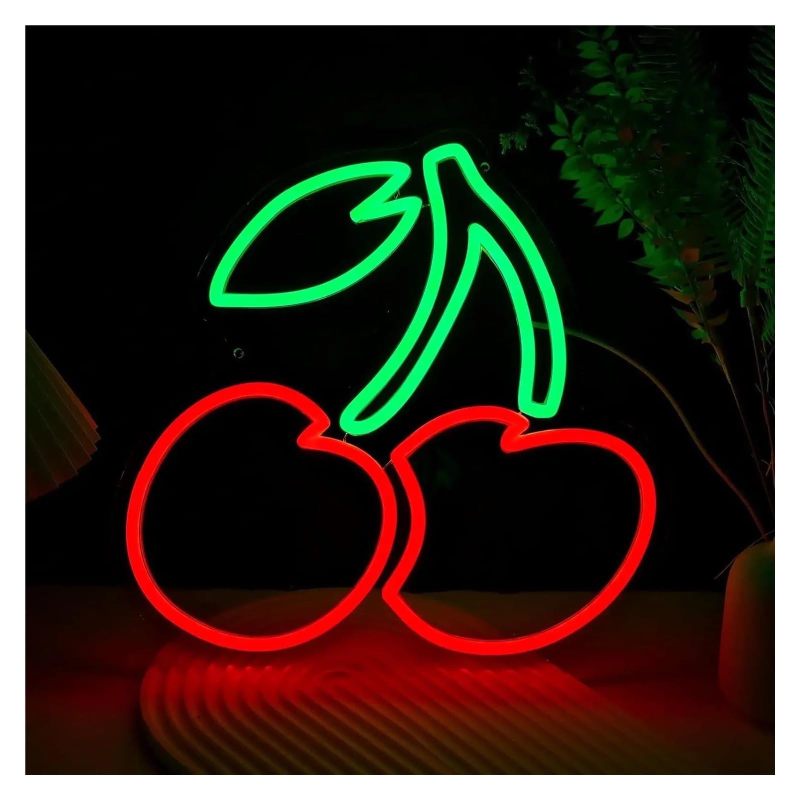 LEMST Sign Lamp Cherry Neon Sign Fruit Light Dimmable for Fruit Shop Party Birthday Bedroom Cake Shop Home Wall Decor 31cmx32cm