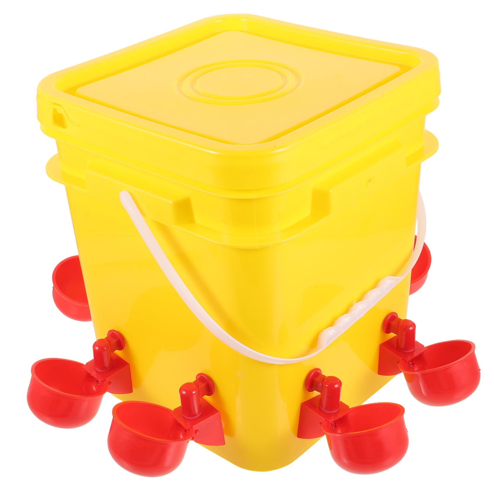 GALPADA Mangiatoia Automatica Scomparti Multipli in PE Giallo 12l per Pollame Facile da Pulire e Riutilizzabile per Alimentazione All'aperto di Galline e Pulcini