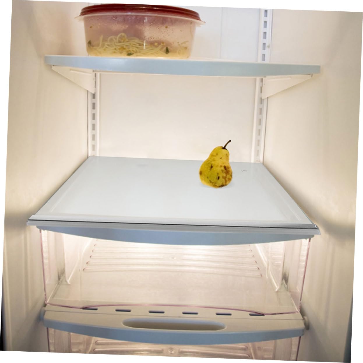 Angoily Ripiano Accessorio Versatile per Organizzare Frigo e Congelatore 33x30cm in Vetro Temperato per Frigorifero Divisorio Pratico e Facile da Pulire