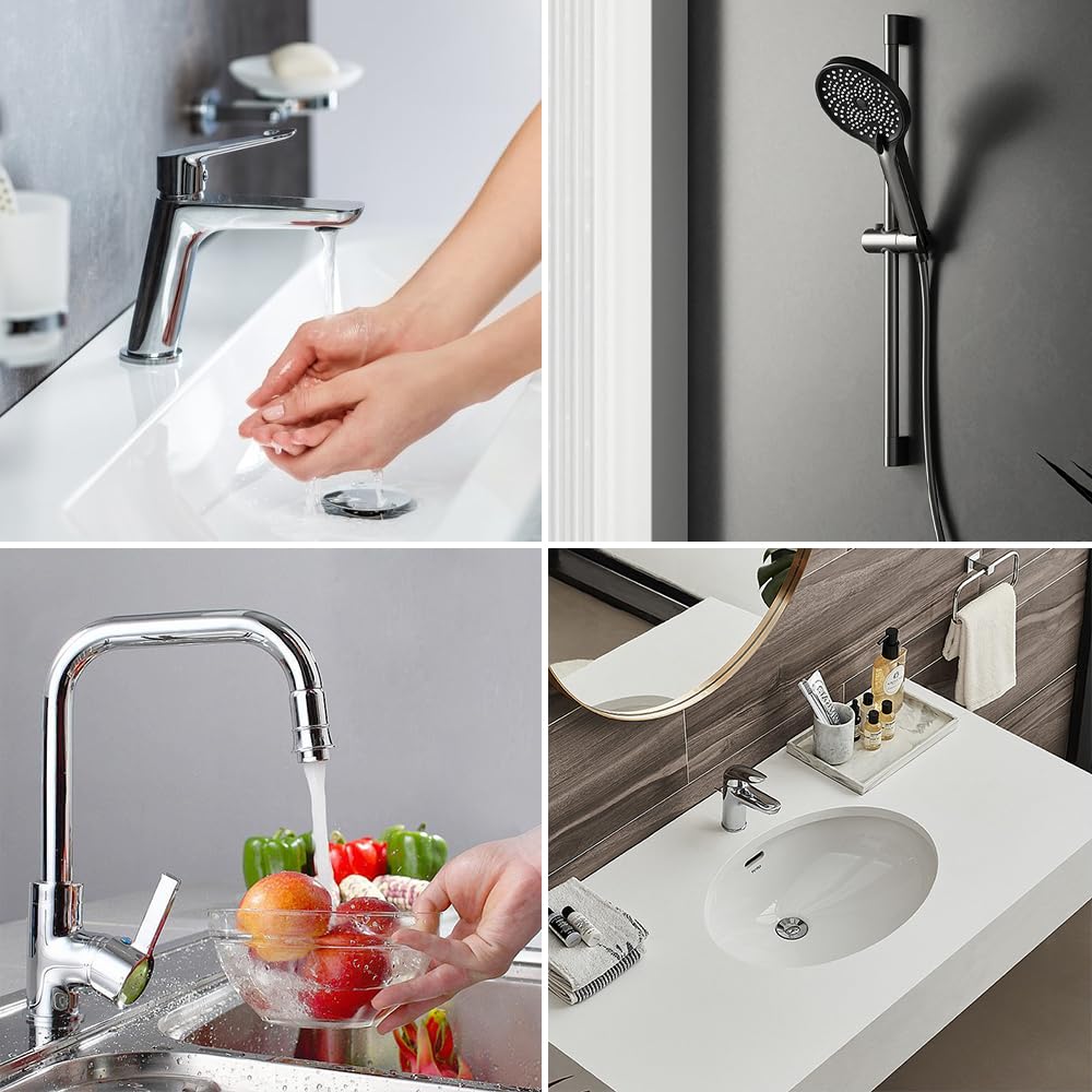 2 Pezzi Tubo di Collegamento per Rubinetto G3/8 X M10, Flessibili per Miscelatori 80 cm, Flessibile Rubinetto Cucina 3/8 Intrecciato in Acciaio Inox per Rubinetti Miscelatori, Doccia, Lavandino