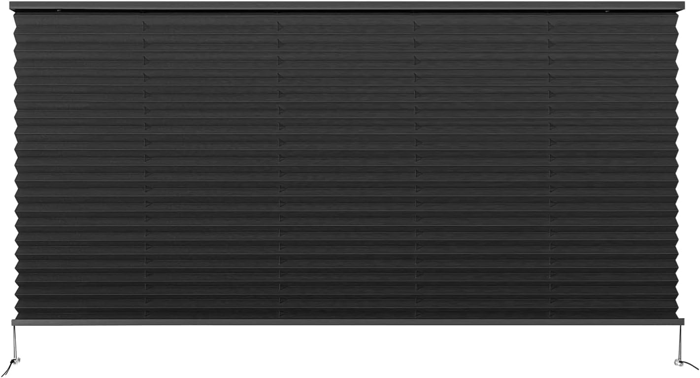 Dulepax RV Blinds,RV Pleated Shades,RV Blinds Pleated Shades, 50" W x 24" L Black RV Window Shades,Camper Blinds,RV Window Blinds for RV Camper Travel Trailers Motorhome's Window