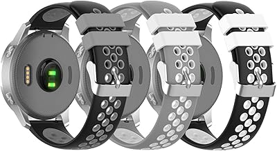 Bands Compatible with Garmin Vivomove 3S, Vivoactive 4S, Venu 2S Wristbands 18MM Quick Release Silicone Colourful Bracelet Strap Band for Venu 2S/Vivomove 3S/Vivoactive 4S Smartwatch, Soft and Durable (3PackA)