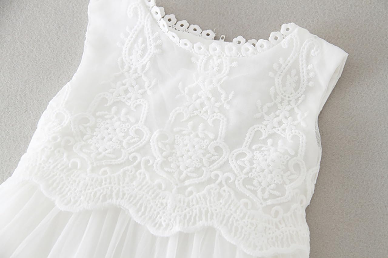 Vestidos de Bautizo Niñas Largas Blancas Vestidos para Ocasiones Especiales Cumpleaños
