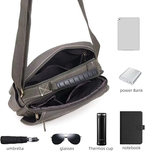 Miniatura 6 de Bolso de mano para hombre, bolso de hombro pequeño de lona, bolso de mensajero, bolsa de viaje, bolsa de trabajo para hombre