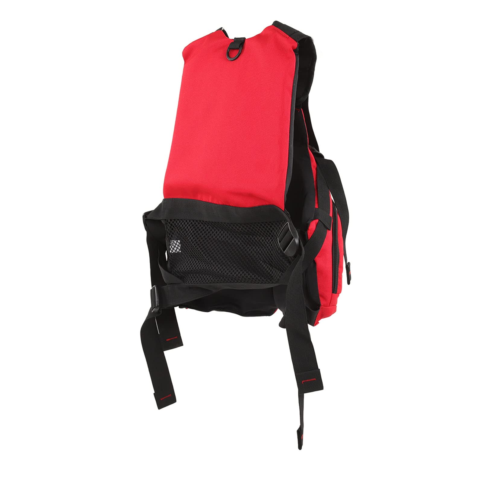 Chaleco de Pesca al Aire Bolsillos múltiples poliéster Premium Correas Ligeras Ajustables diseño de Bolsillo múltiple para Pesca con Mosca Pesca Kayak Pesca Rojo tamaño