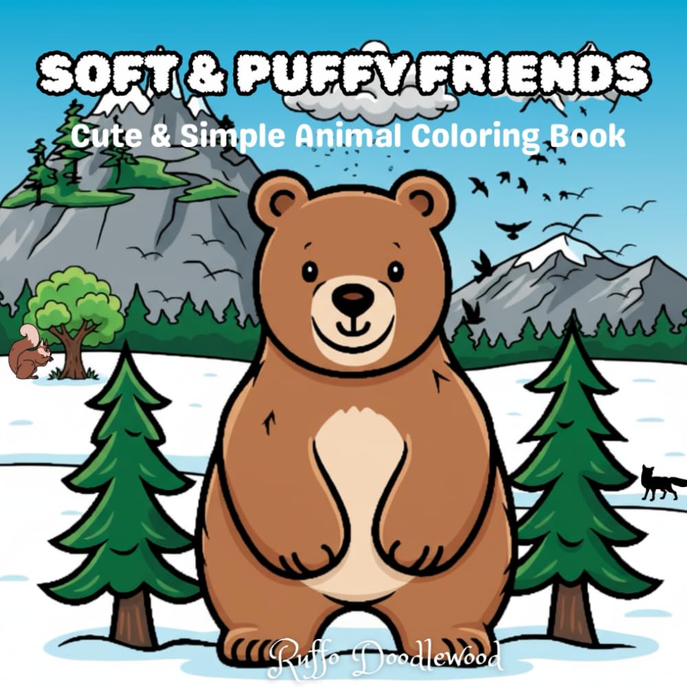Soft & Puffy Friends: Cute & Simple Animal Coloring Book