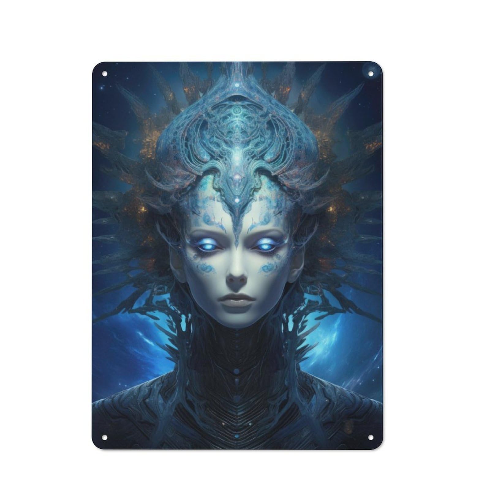 Junmoney Atlantian Queen Metal Plaque 40X30cm With For Pub Or Café, Rustic Decor, For Garage, Workshop And Man Cave Decoration