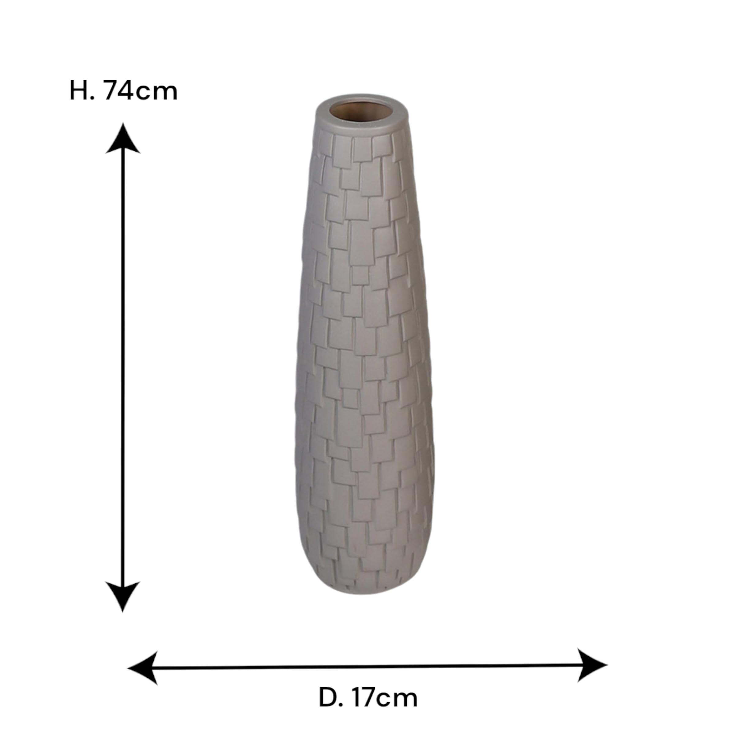 Casablanca Vase Brick Keramik,dunkelgrau matt
