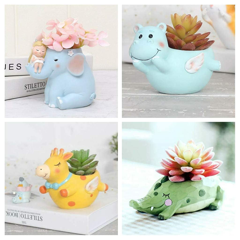 Sovincraft Handcrafted Animals Pack of 4 Resin Creative Succulent Planter Ornamental Flower/Planting Pots for Home and Garden Without Plant - Pack of 4, R6 Multicolour (B09VL28QQ7) Amazon Price History, Amazon Price Tracker
